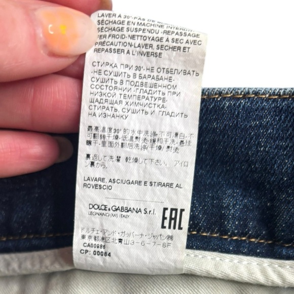 Men’s Dolce & Gabbana Slim Fit Logo Tag Blue Jeans Size 46 US 31 - Picture 9 of 16
